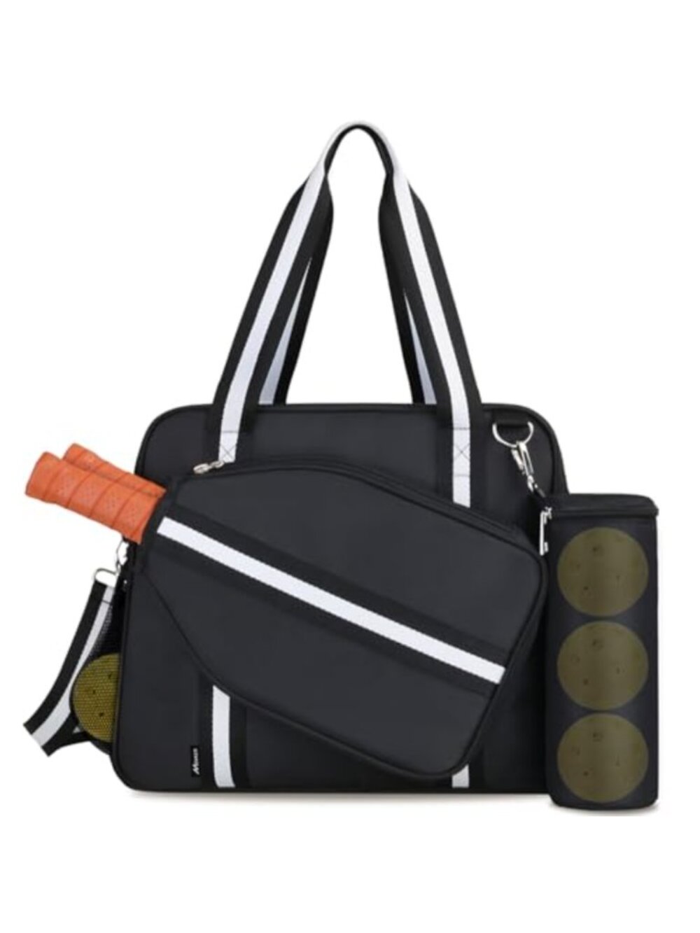 Pickleball Tote Bag with Paddle Pocket & Ball Bag Adjustable Strap